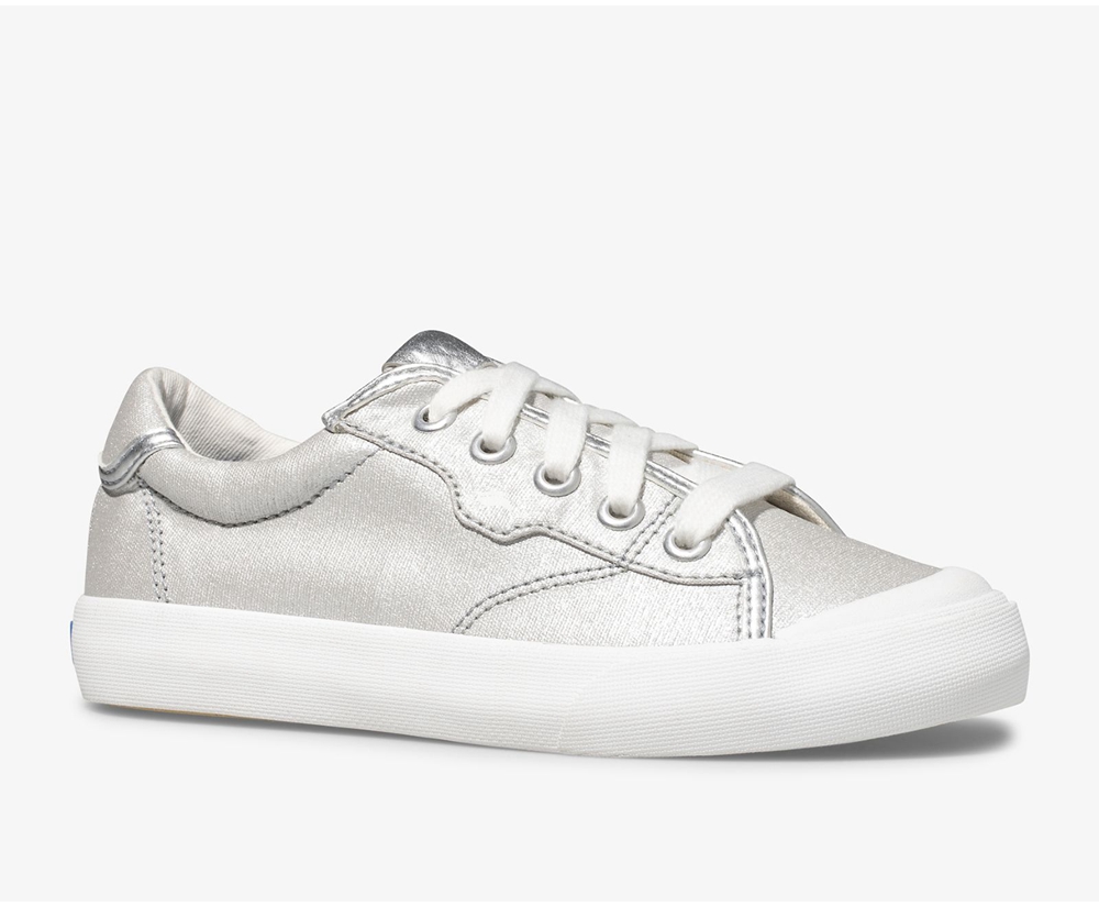 Kids Keds Sneakers - Crew Kick 75 - Silver - 8504-WENDI